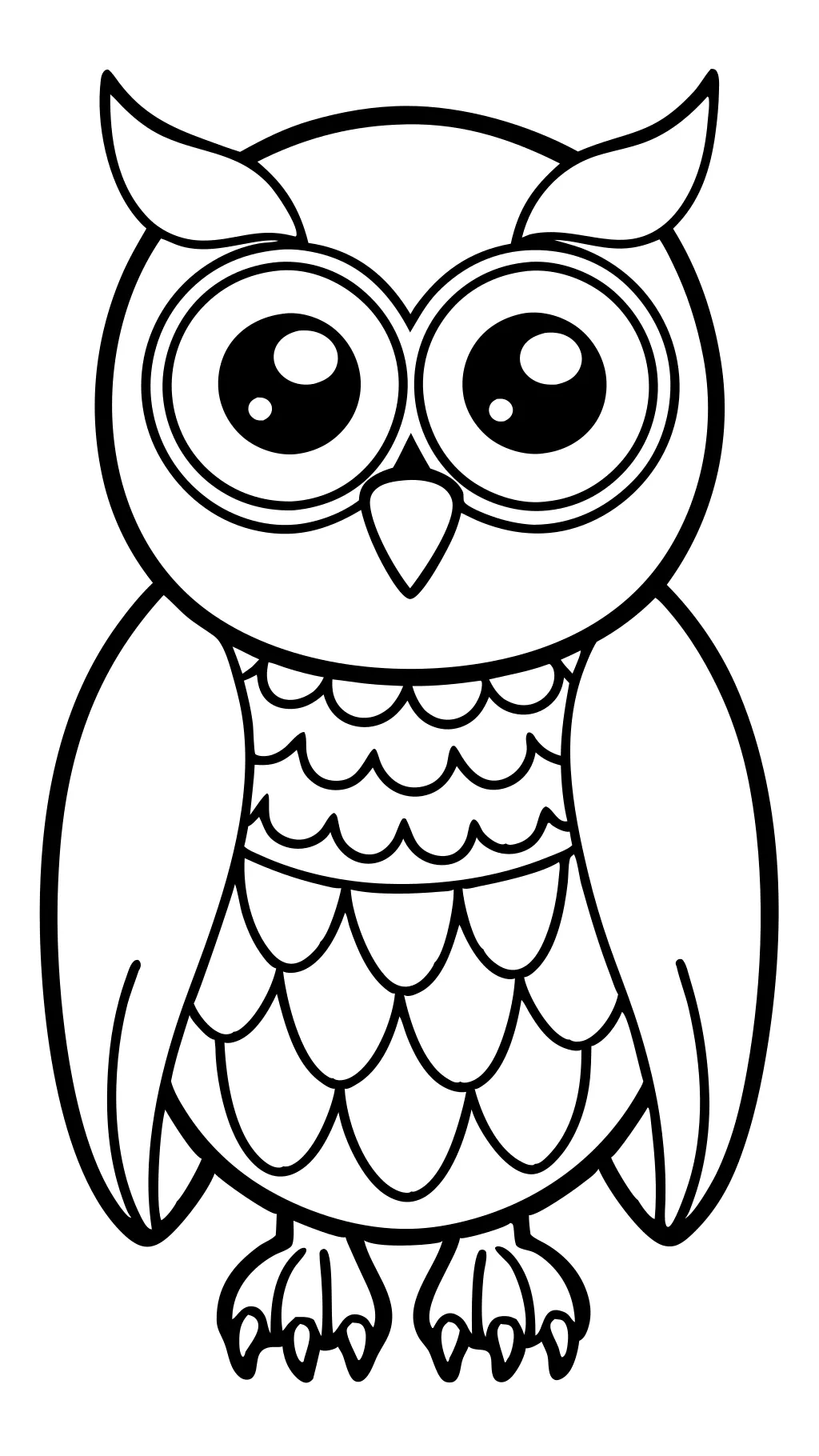 easy owl coloring pages